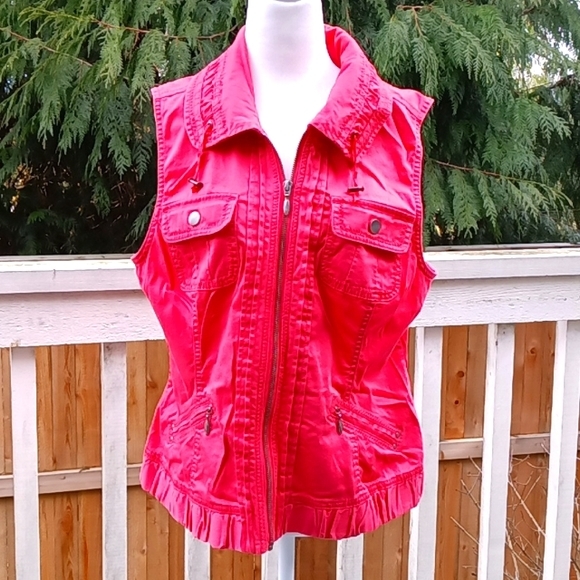 Christopher & Banks cotton zip front vest size L - Picture 2 of 10